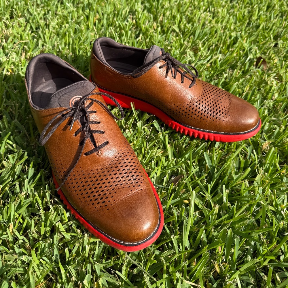 Cole Haan 2.ZEROGRAND LASER OXFORD BROWN/RED COLORWAY